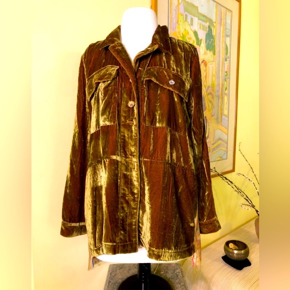 Aratta Velvet Jacket Medium gold- green - Picture 1 of 12